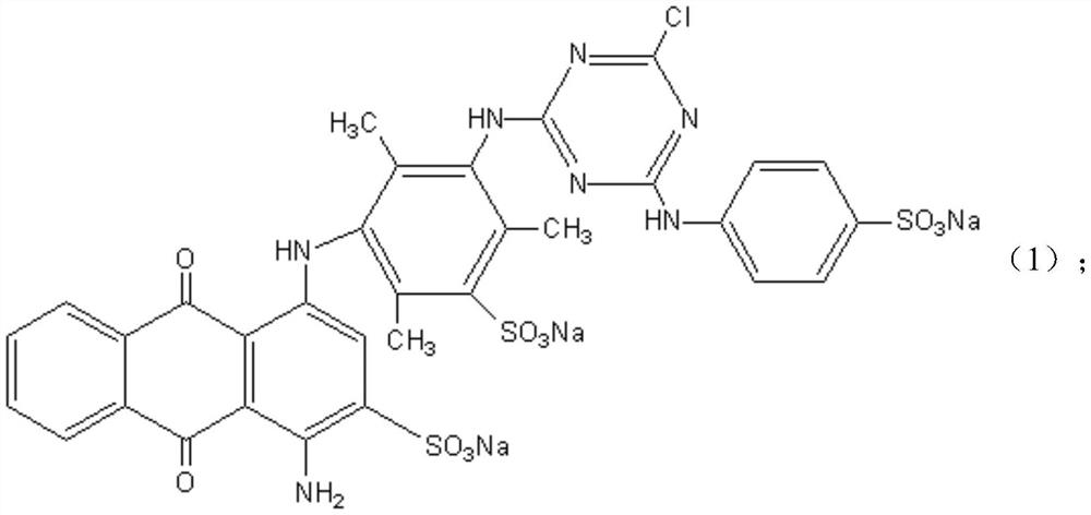 A kind of blue active dye and preparation method thereof