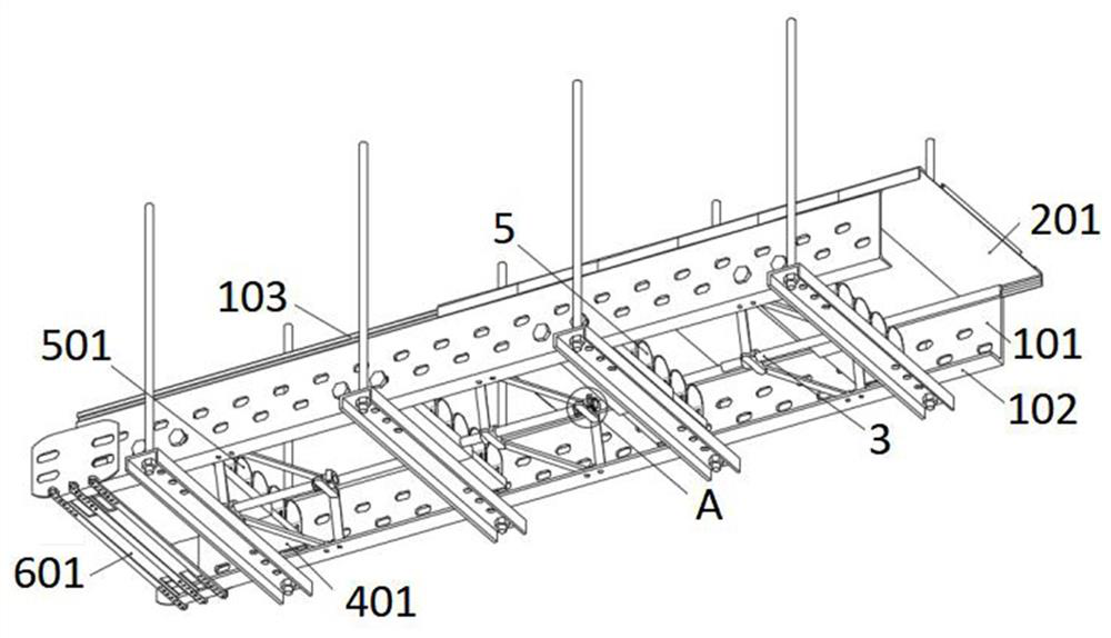 A combined cable tray with fixed structure