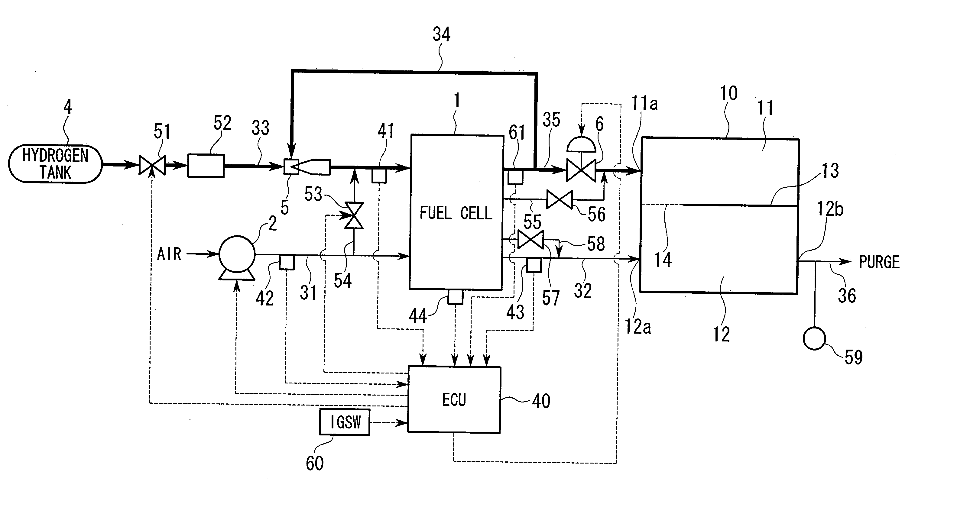 Stop method for fuel cell system
