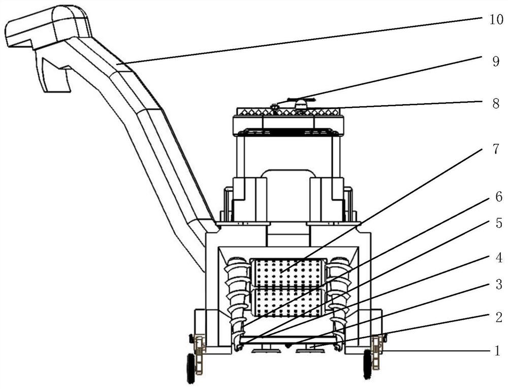Induction system of small-sized section-cutting type crawler sugarcane harvester and control method
