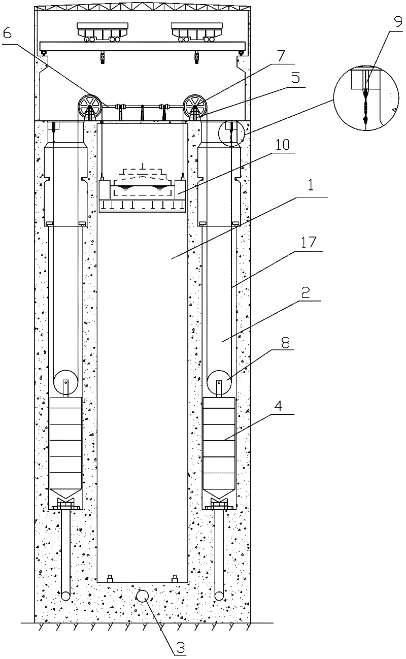 Hydraulic driving system of hydraulic-driven ship lift