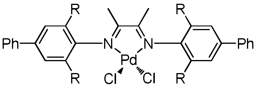 P-phenyl substituted alpha-diimine palladium catalyst and preparation method thereof