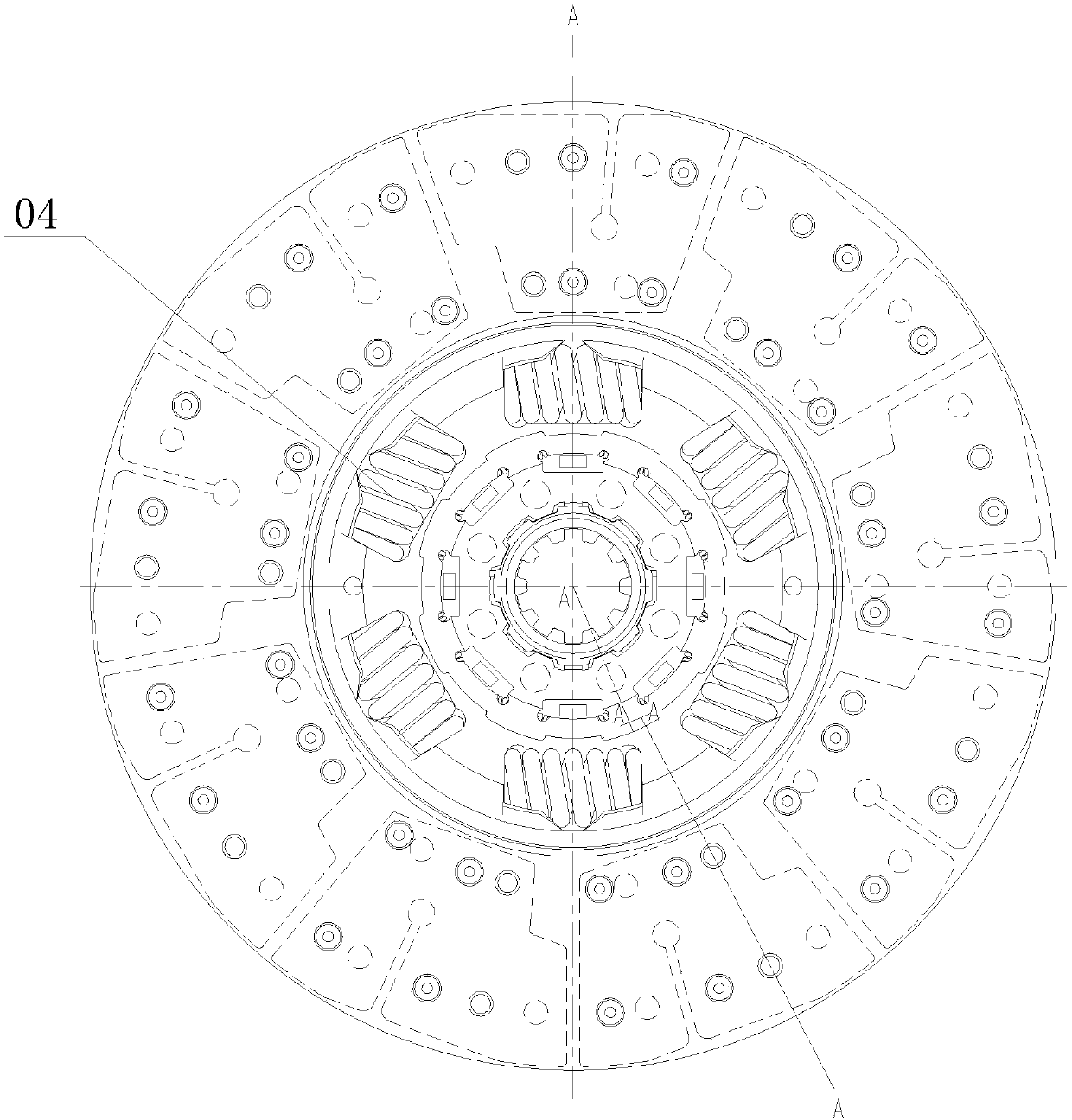 Spiral-spring-free torsion damper driven disc assembly based on torsion damping belts