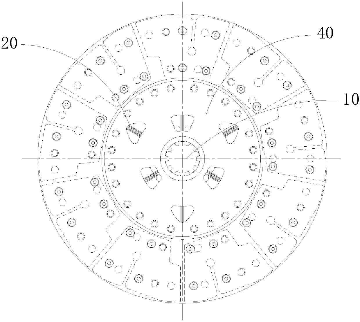 Spiral-spring-free torsion damper driven disc assembly based on torsion damping belts