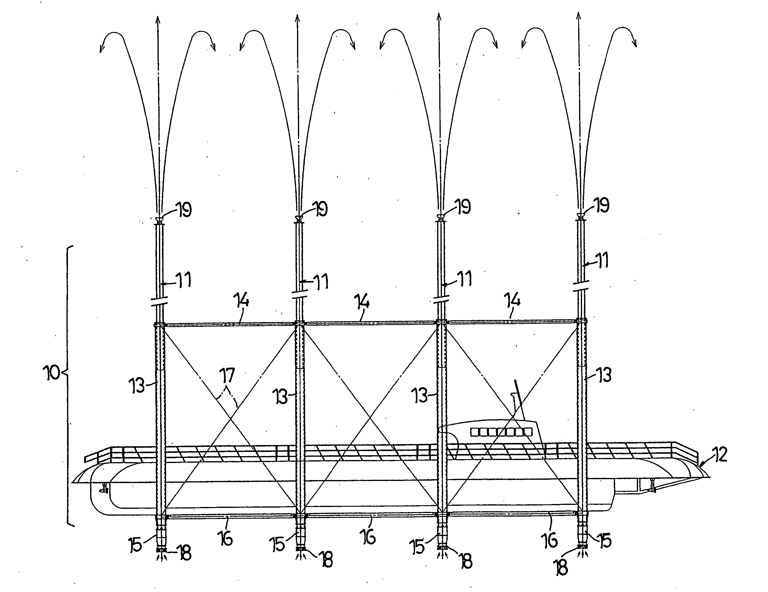 Apparatus for lowering water temperature of sea surface