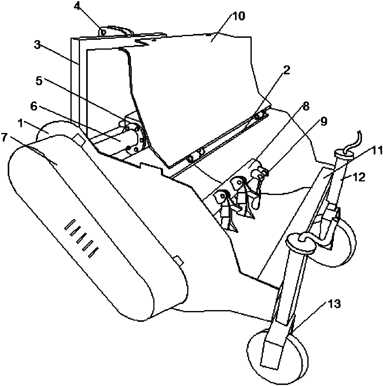 Sweet potato ridging vine removing machine