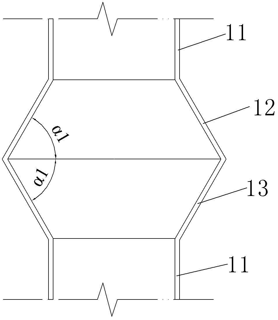 Structural steel component beneficial for reducing node stress of steel component