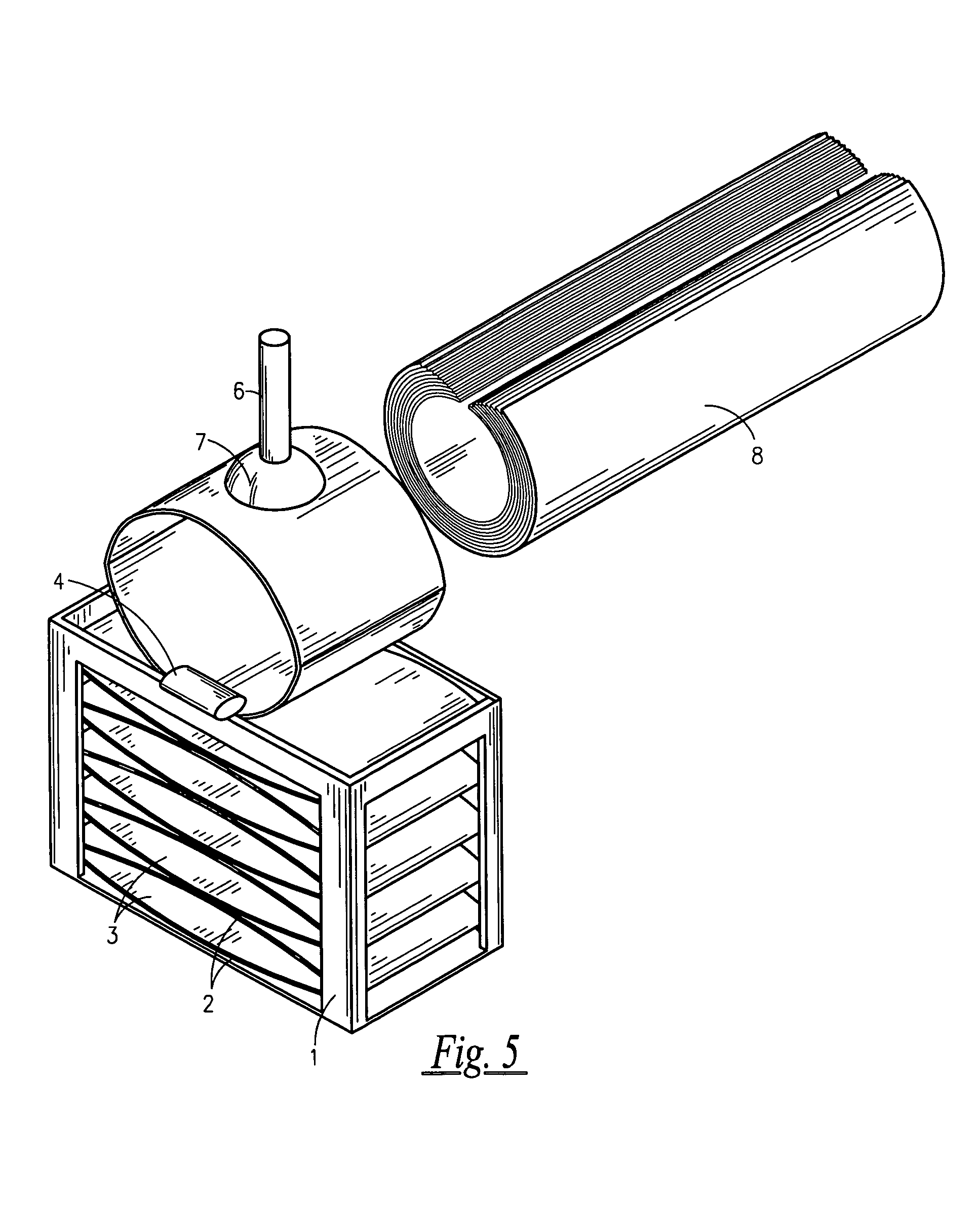 Device for pulling out packing material from a container in order to band a stack of bank notes