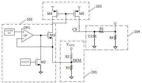 External adjustable overpower compensation circuit of switching power supply
