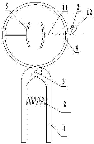 Manually-assisted handheld ratchet-pawl variable-diameter branch clamping persimmon girdling device