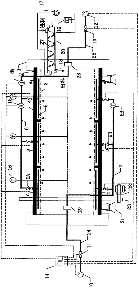 Biological and physical combined sludge drying device