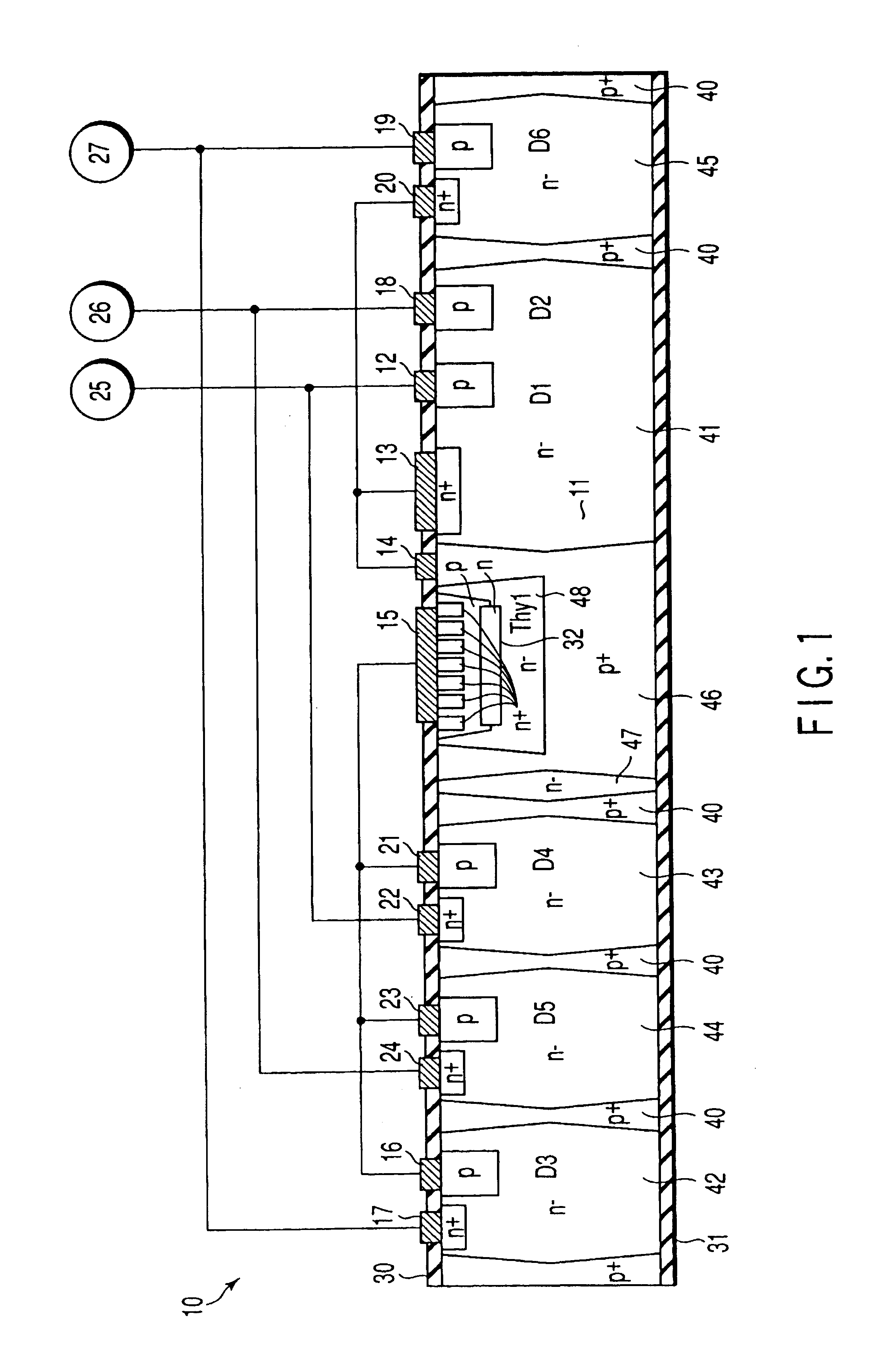 Surge protection semiconductor device