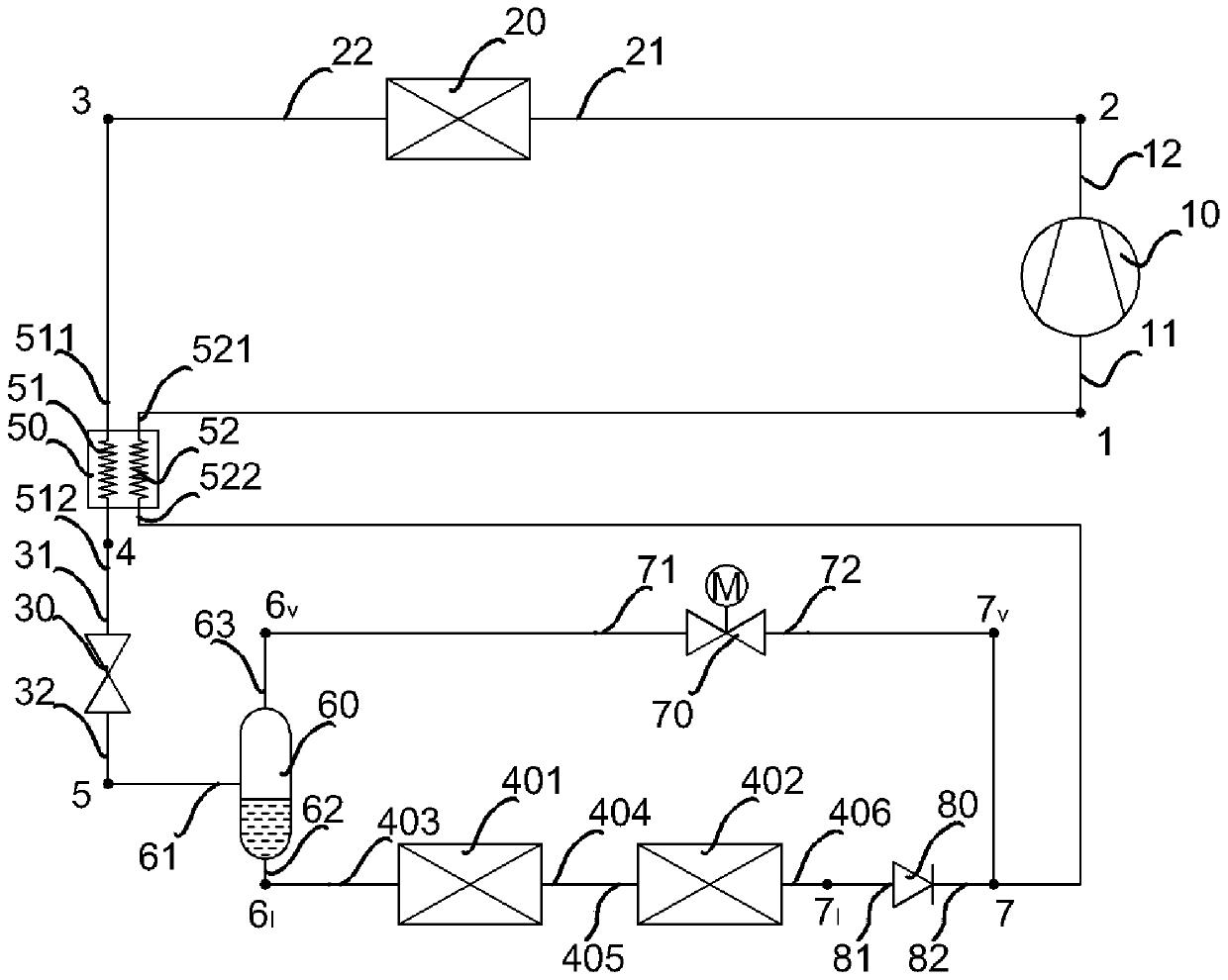 Refrigeration system, refrigerator with the same and control method thereof