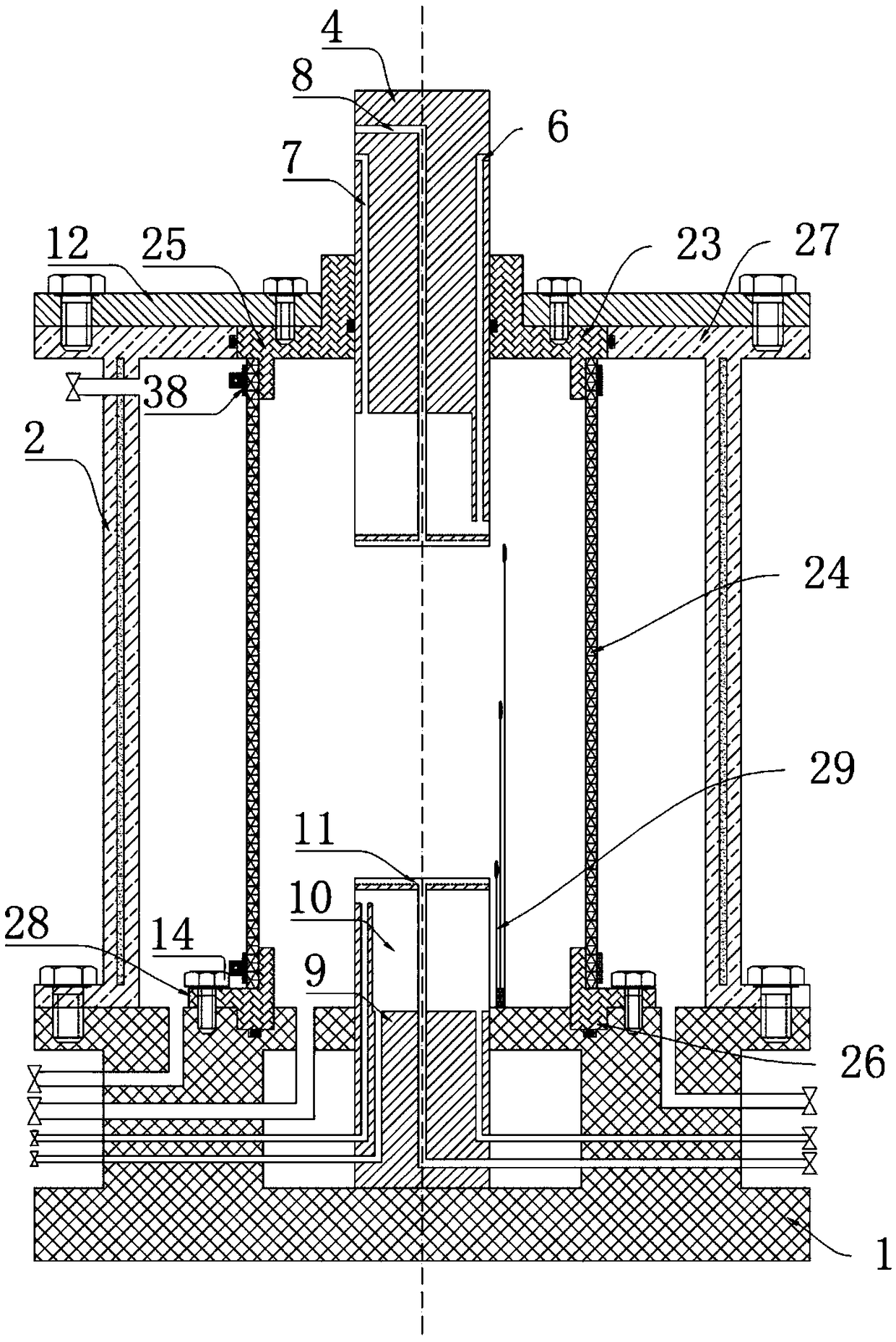 Freeze-thaw thermal cycle triaxial seepage multifunctional pressure chamber for geotechnical materials