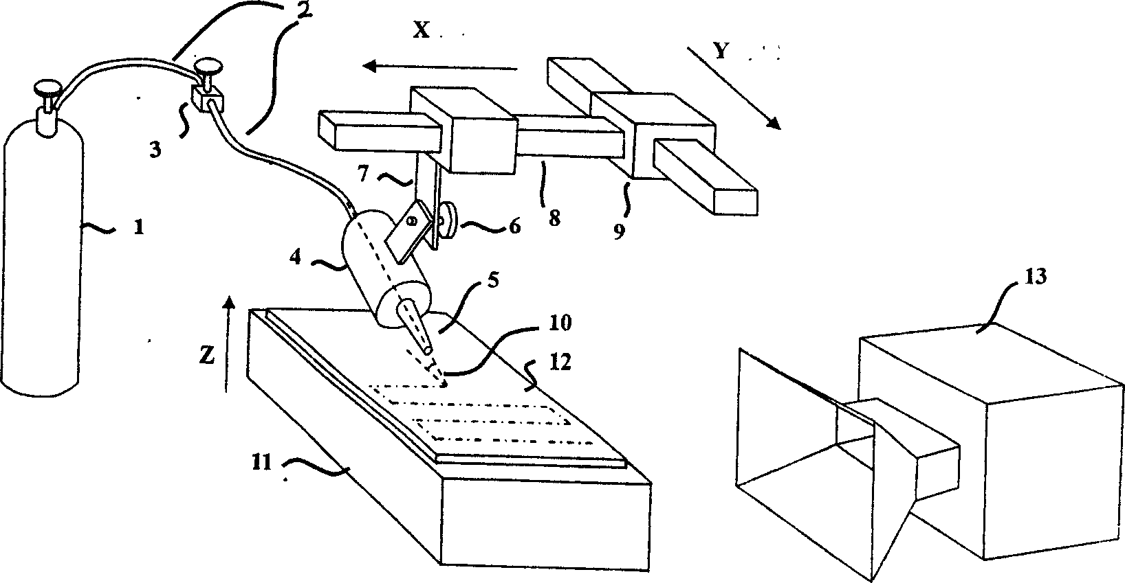 Method and apparatus for processing transparent conductive glass surface by dry ice particle spraying technique