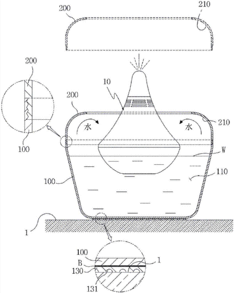 Container structure of floating humidifier