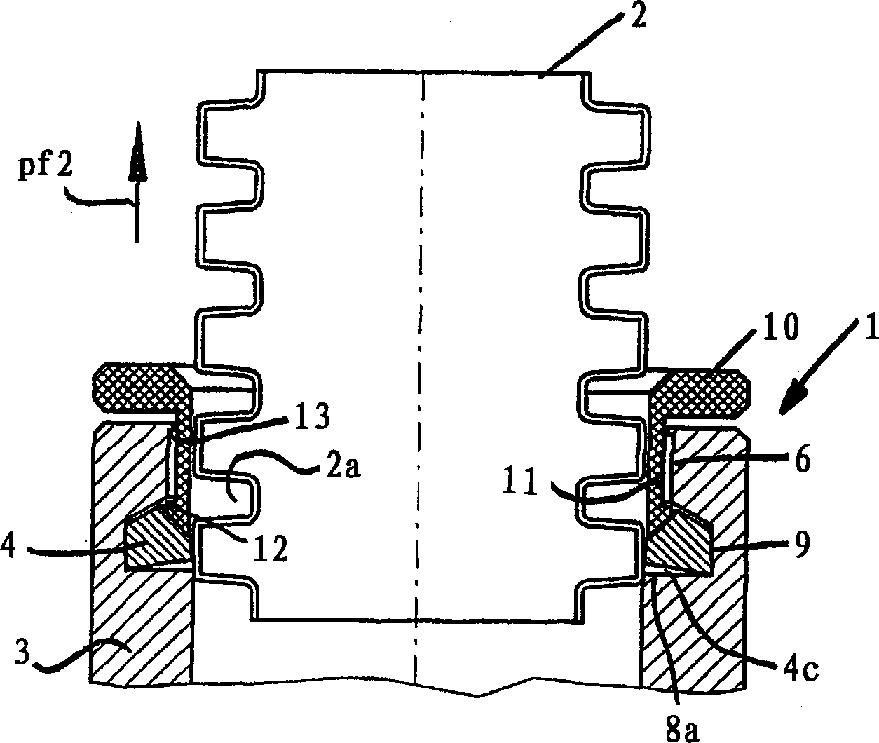 Connecting fitting for peripherally ribbed longitudinal bodies with locking retaining projecting element
