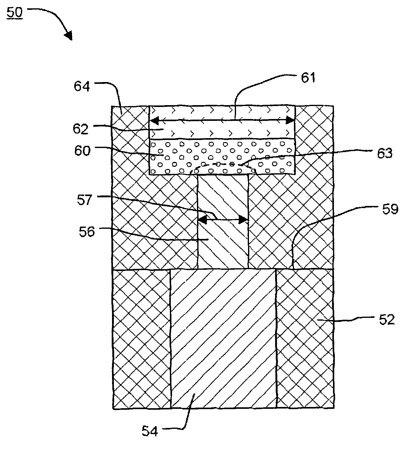 Memory cell having a buried phase change region and method for fabricating the same