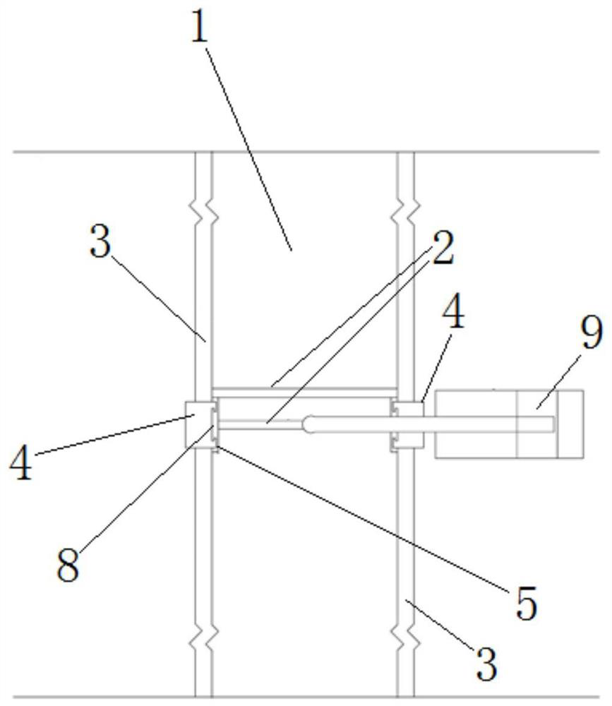 A sliding steel support erection device