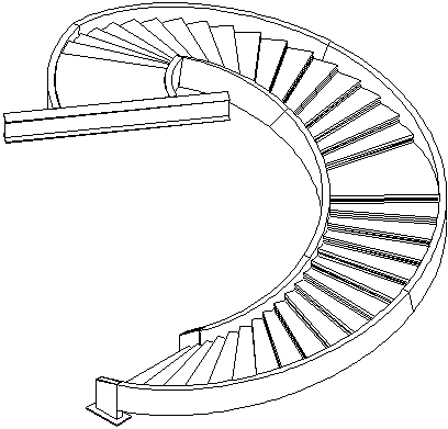 Production method of 360-degree spiral stair with cambered box beams