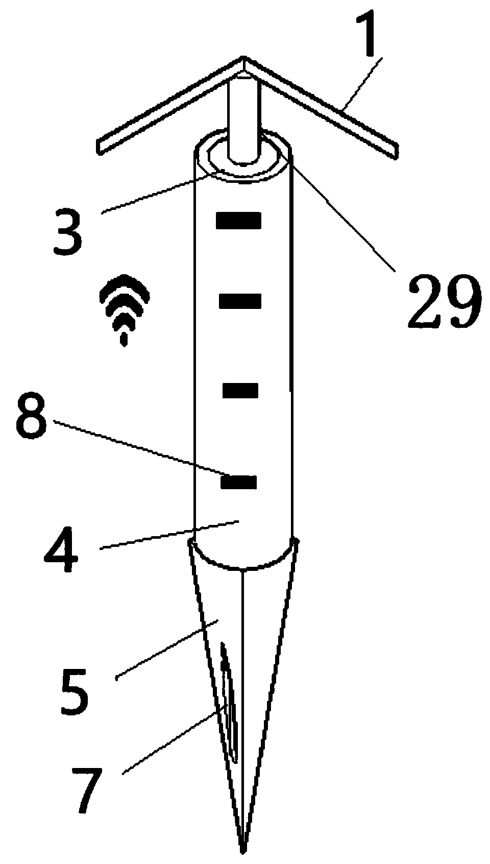 Debris flow and ecological red line tension remote boundary pile and method based on 5G communication