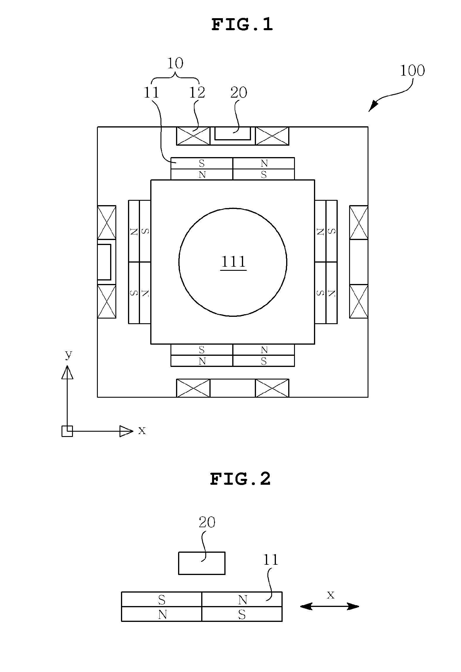 Optical image stabilizer detecting x direction displacement and y direction displacement of lens group