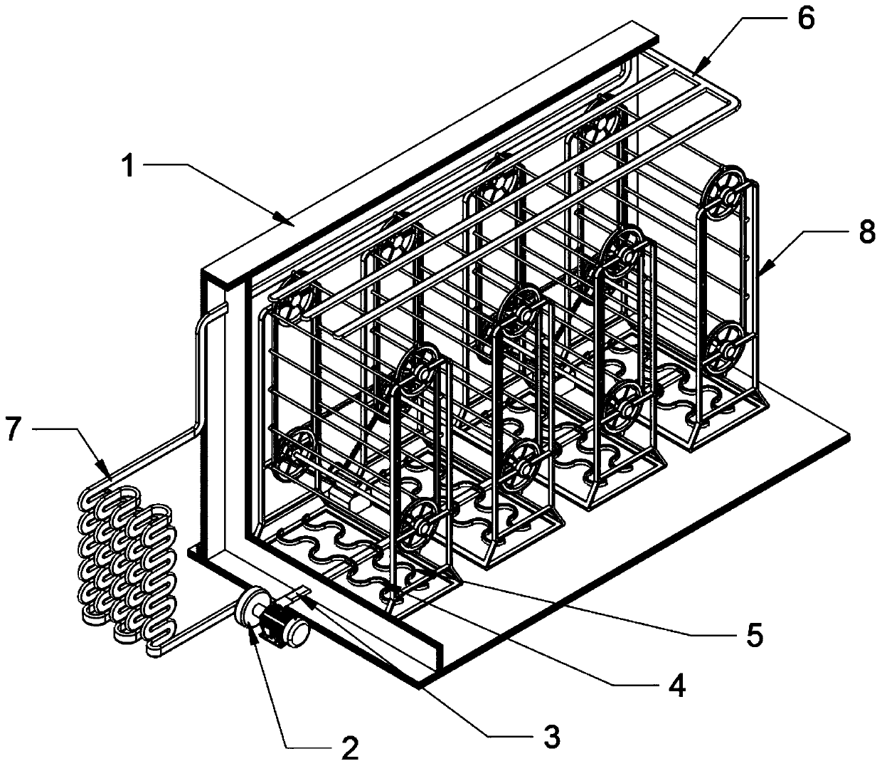 Circulating greenhouse mechanism based on tobacco drying room