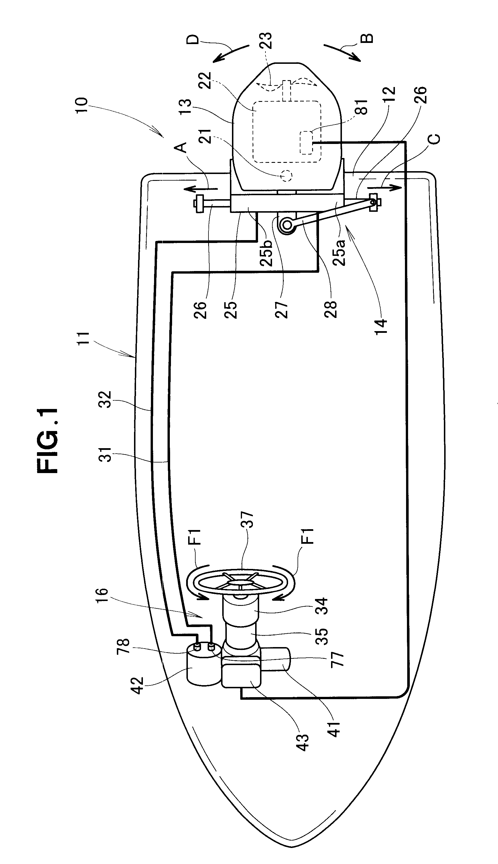 Steering device for outboard engine