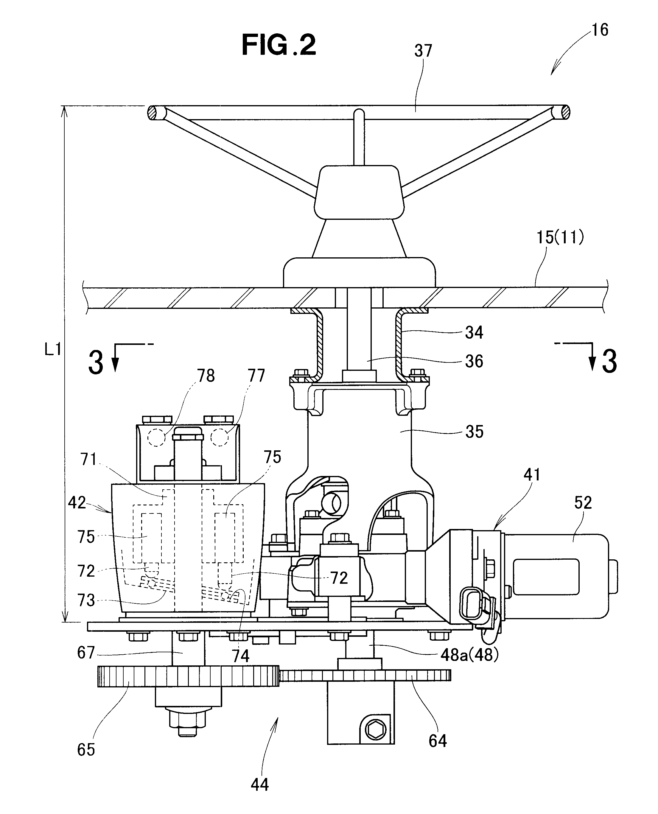 Steering device for outboard engine