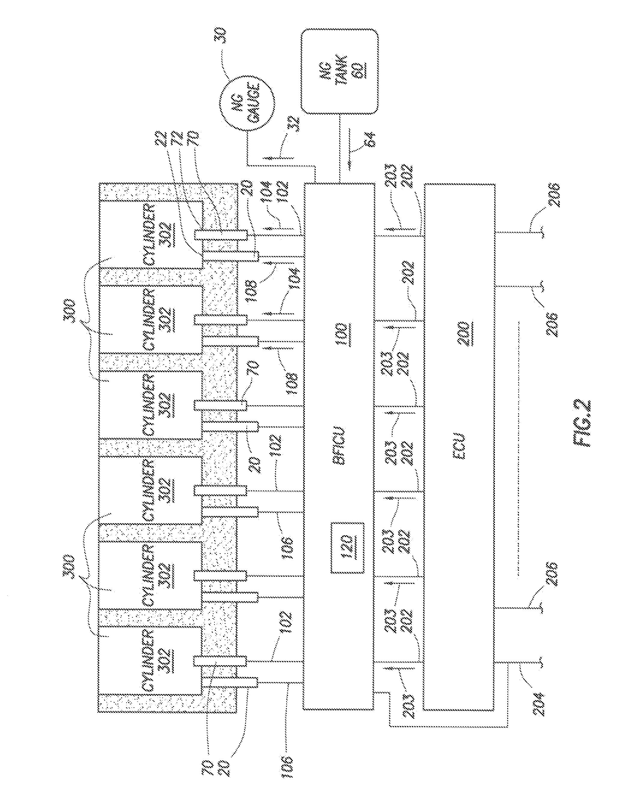 Method and apparatus for converting diesel engines to blended gaseous and diesel fuel engines