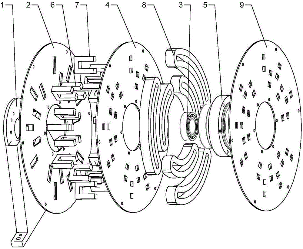 Disc-type double-cross-chain magnetic-concentrating transverse magnetic field motor