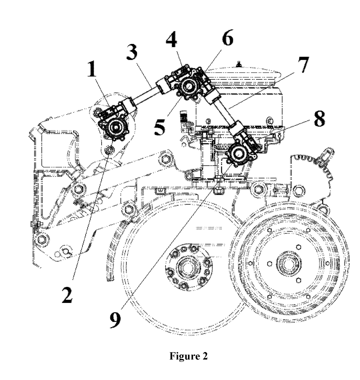 Flexible transmission system for use in agricultural machines and tools in general