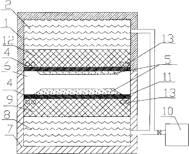 Two-sided diaphragm filter plate heating and compression molding device and molding method thereof