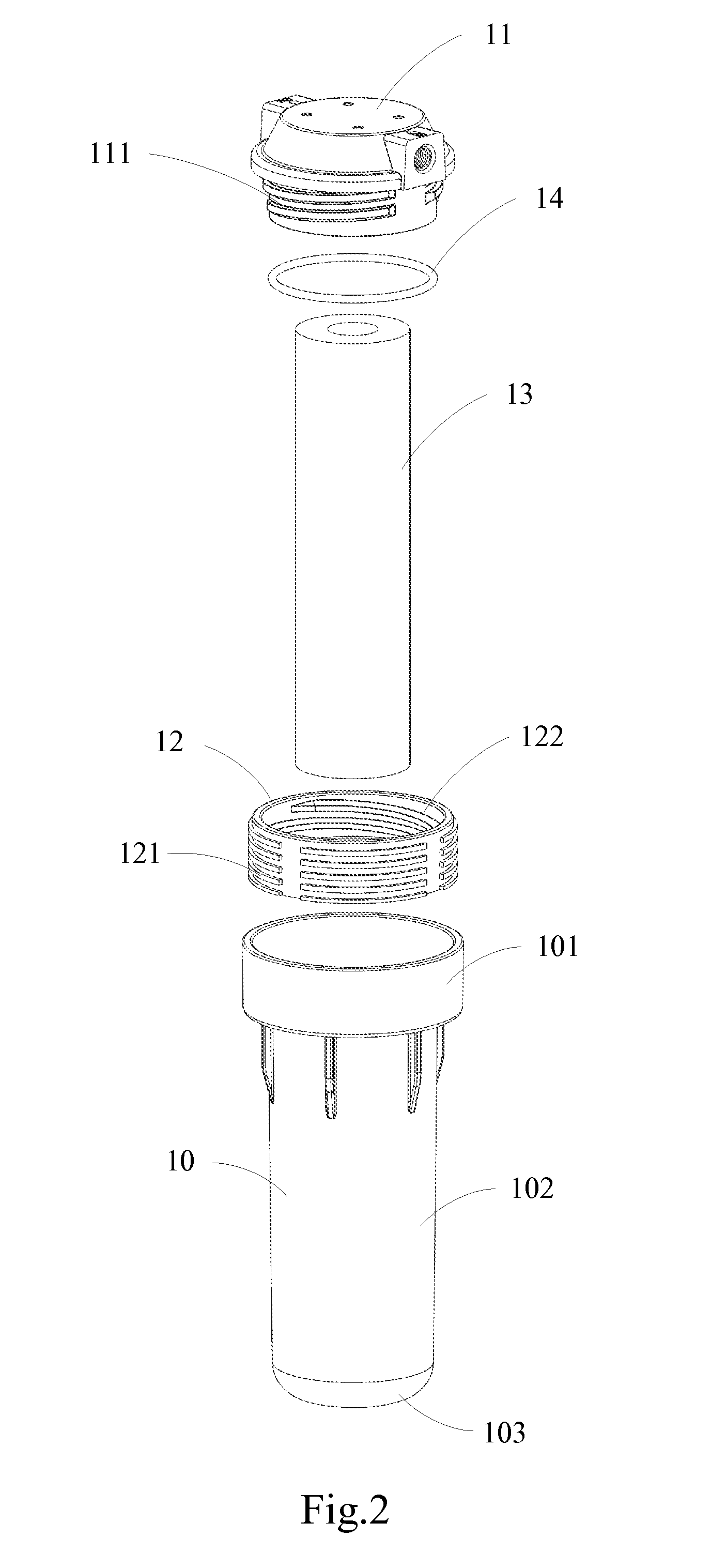 Filter cartridge having double threads