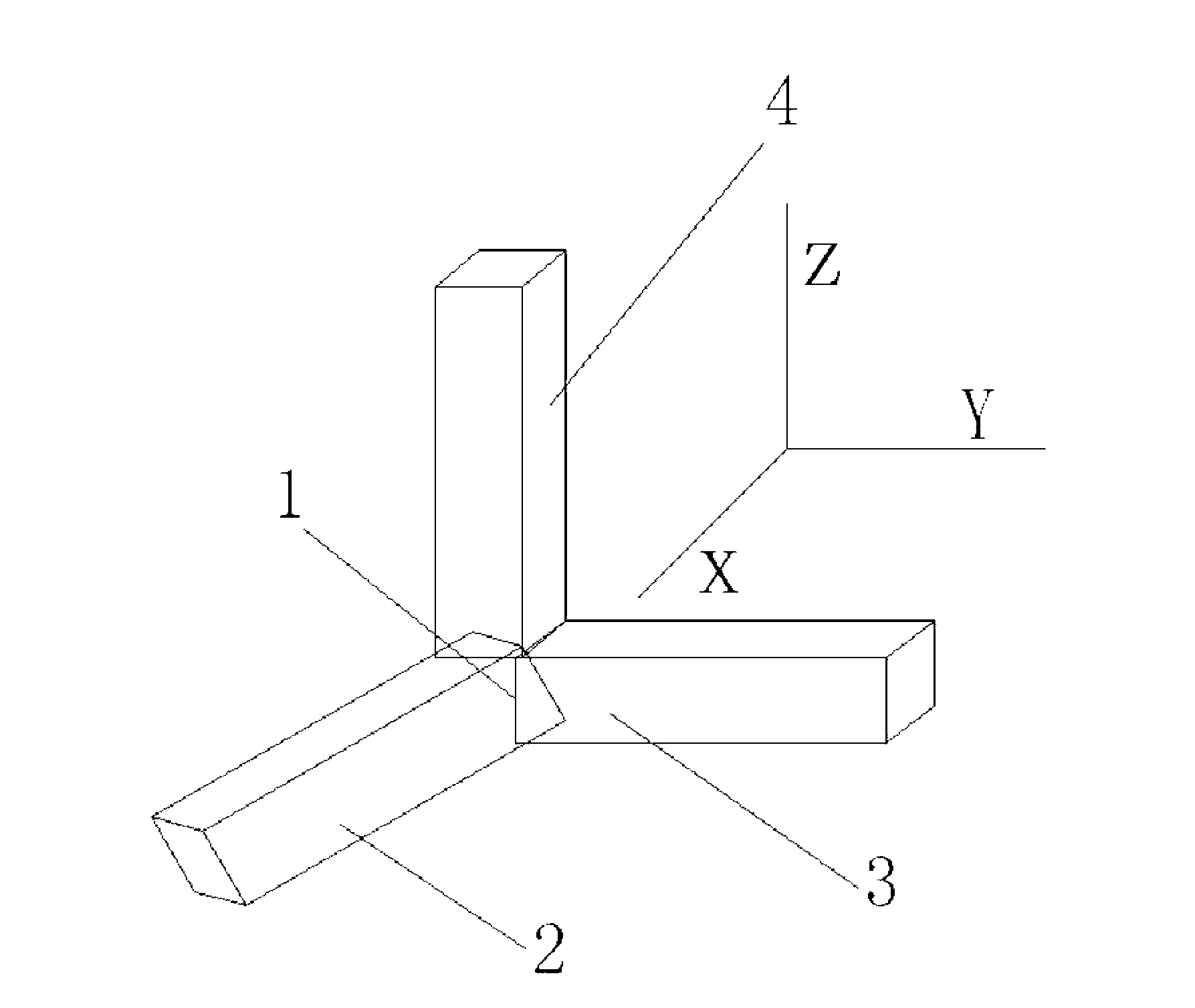 Vibration sensor of three-component fiber grating