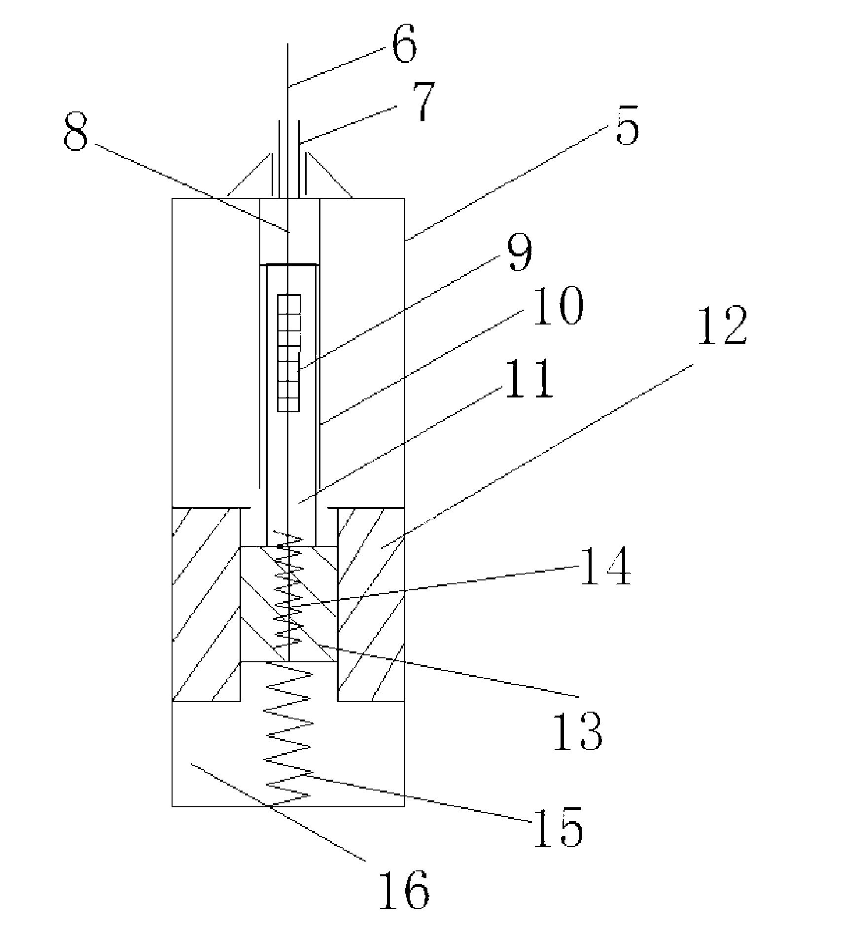 Vibration sensor of three-component fiber grating