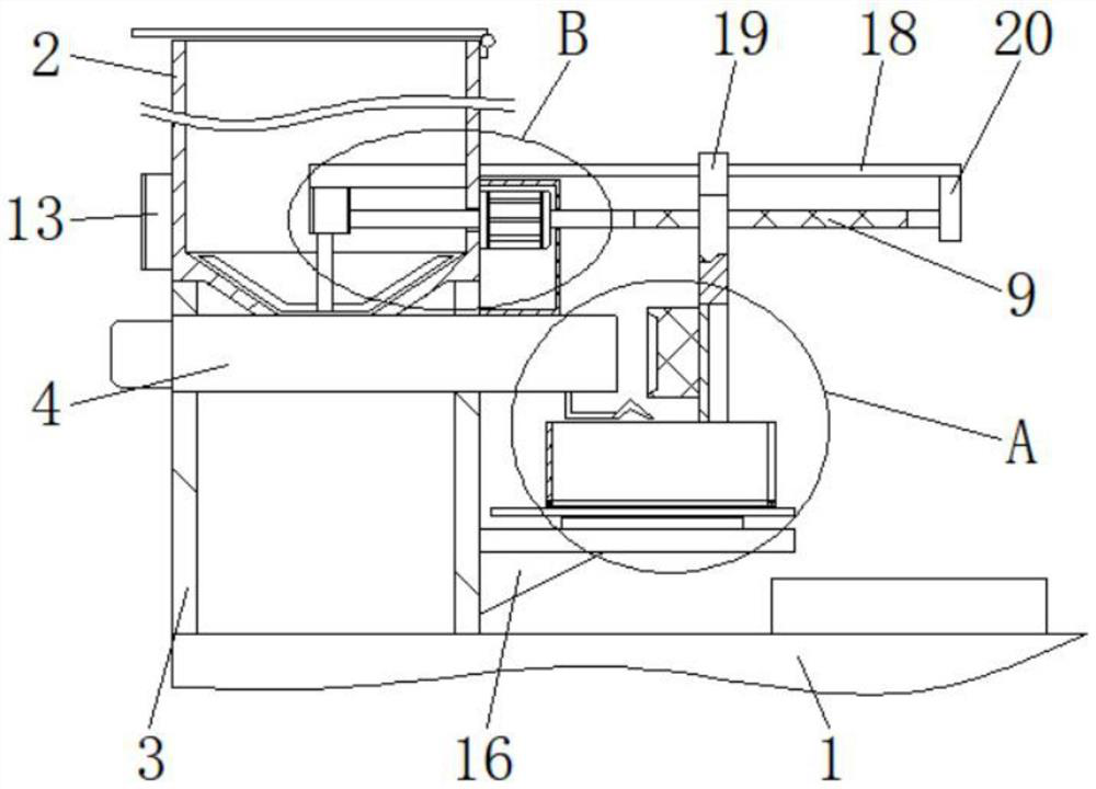 Quantitative flocculant adding device for sewage treatment