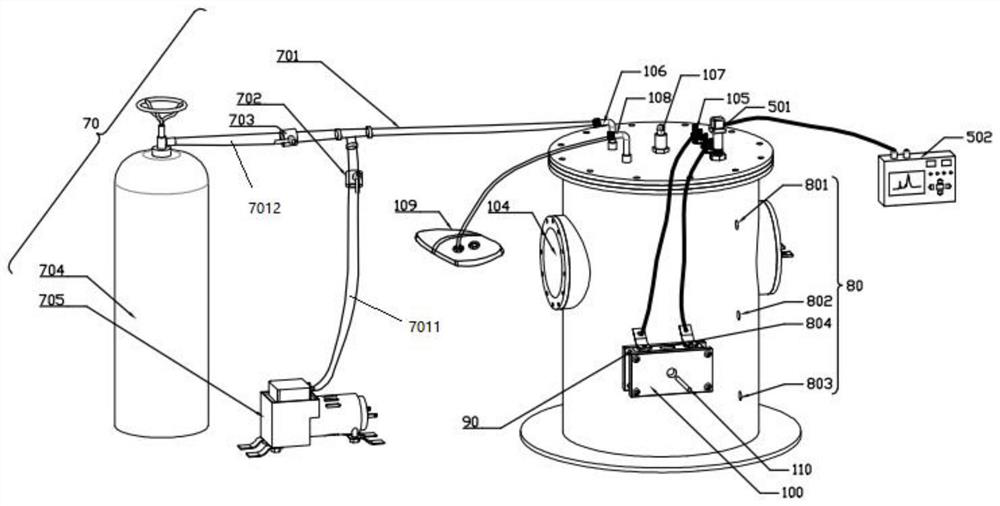 Test device and calculation method