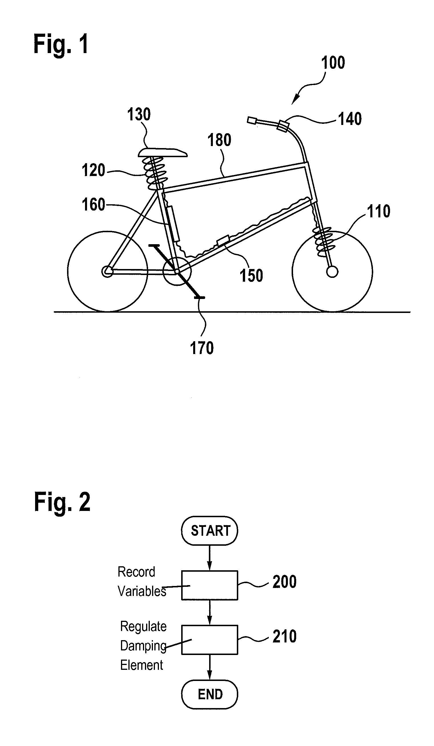 Method and device for controlling the damping of a vehicle that is able to be propelled by the driver