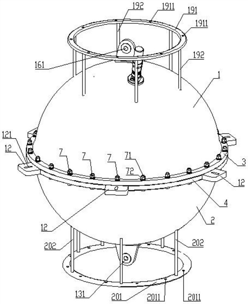 Spherical subsurface buoy main body