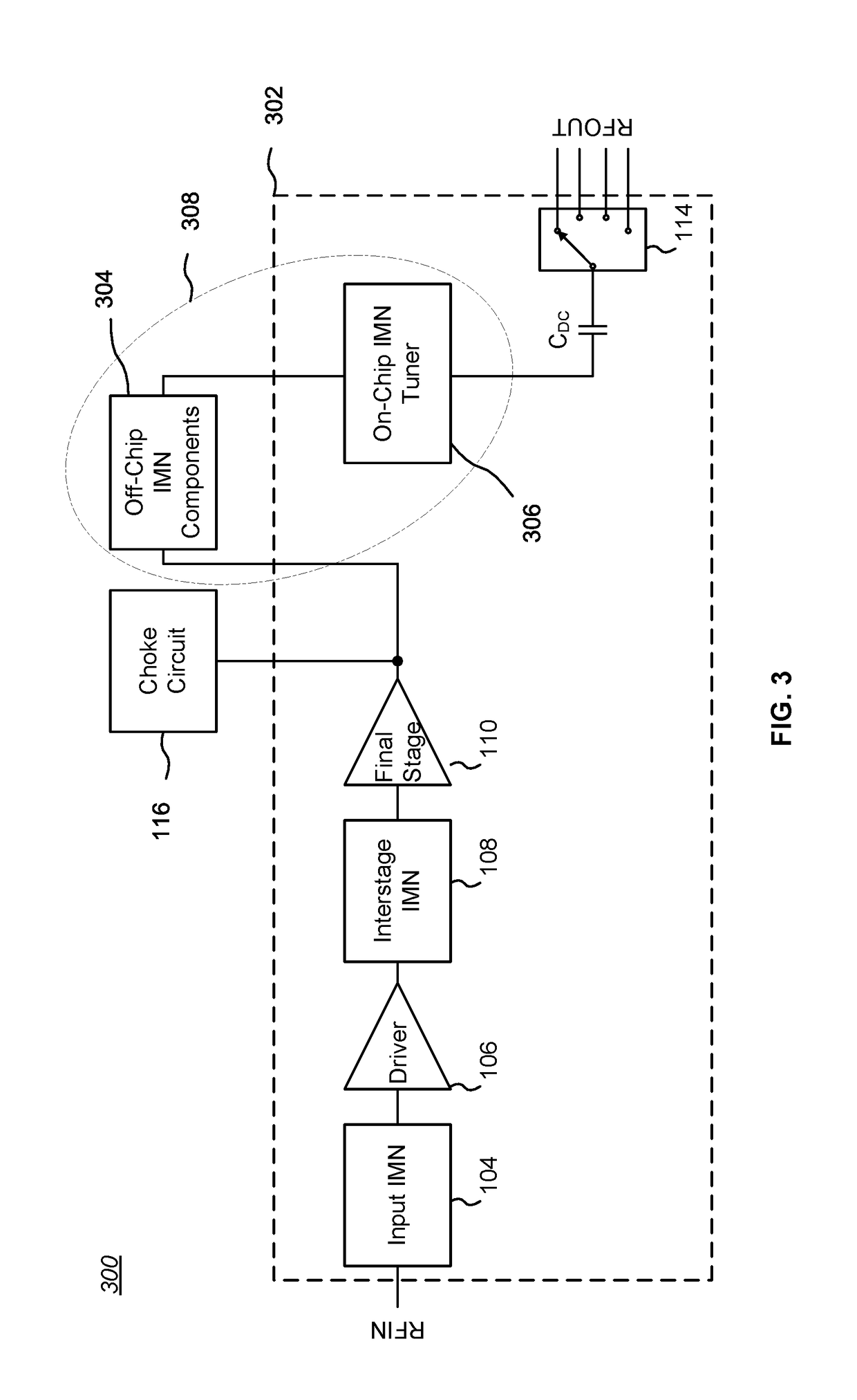 RF switch with split tunable matching network