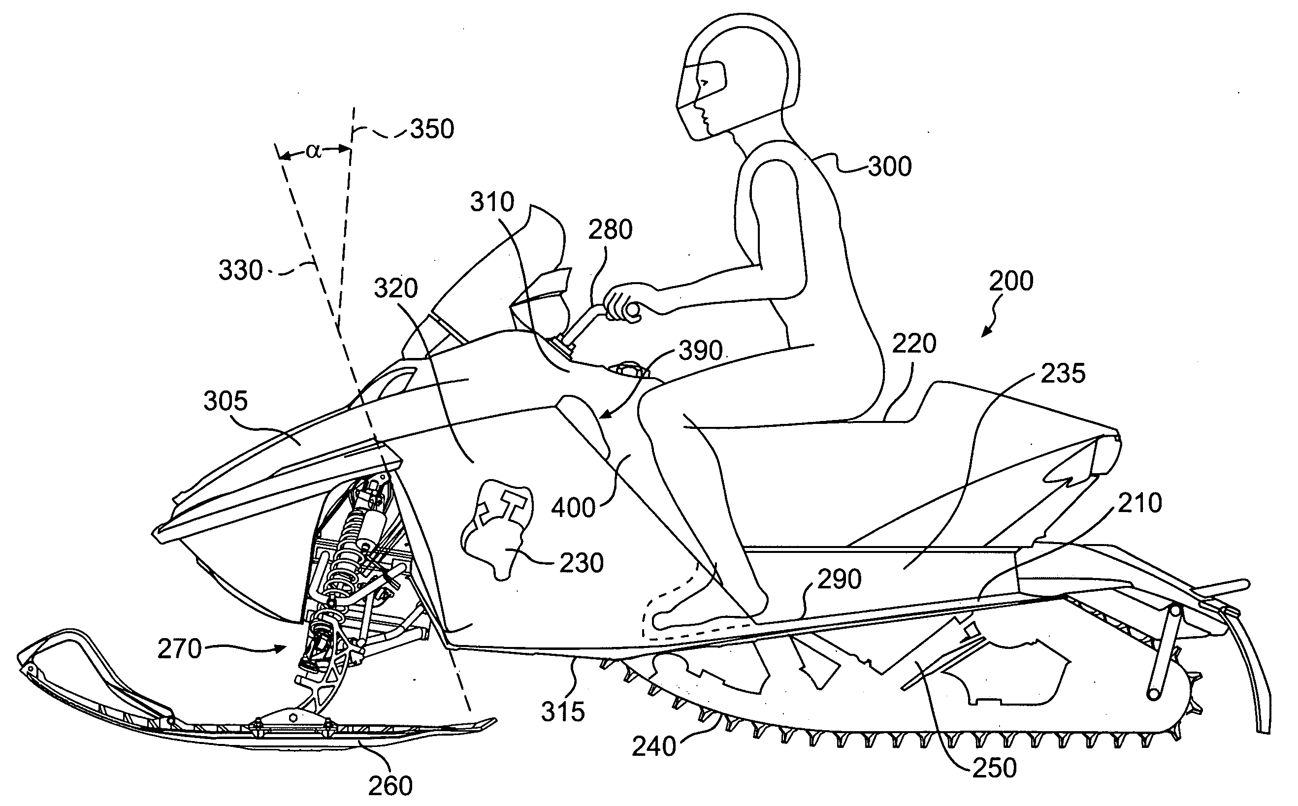 Side panel for a snowmobile