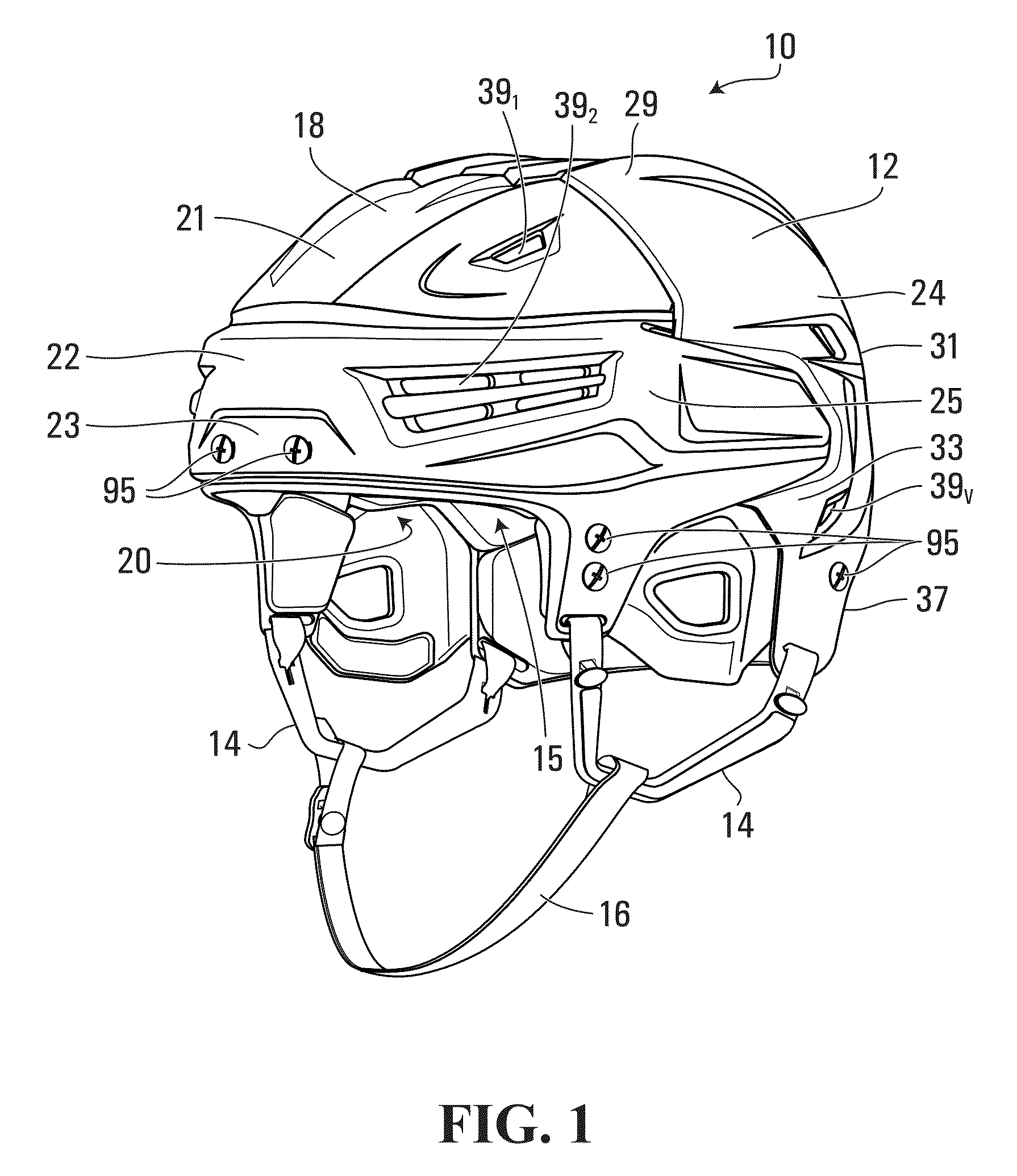 Sports helmet with rotational impact protection