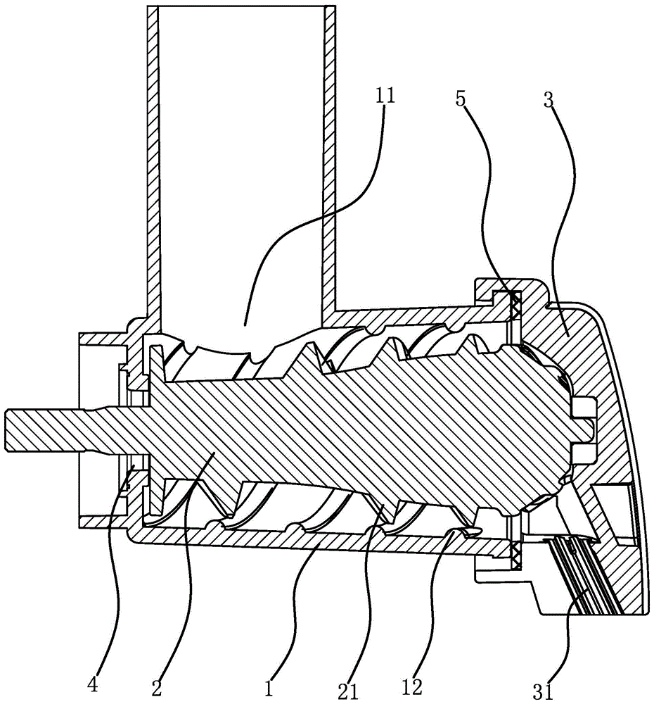 Grinding and feeding device for ice cream machine