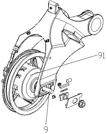 The structure of the electric power assist sensor on the bicycle rear fork