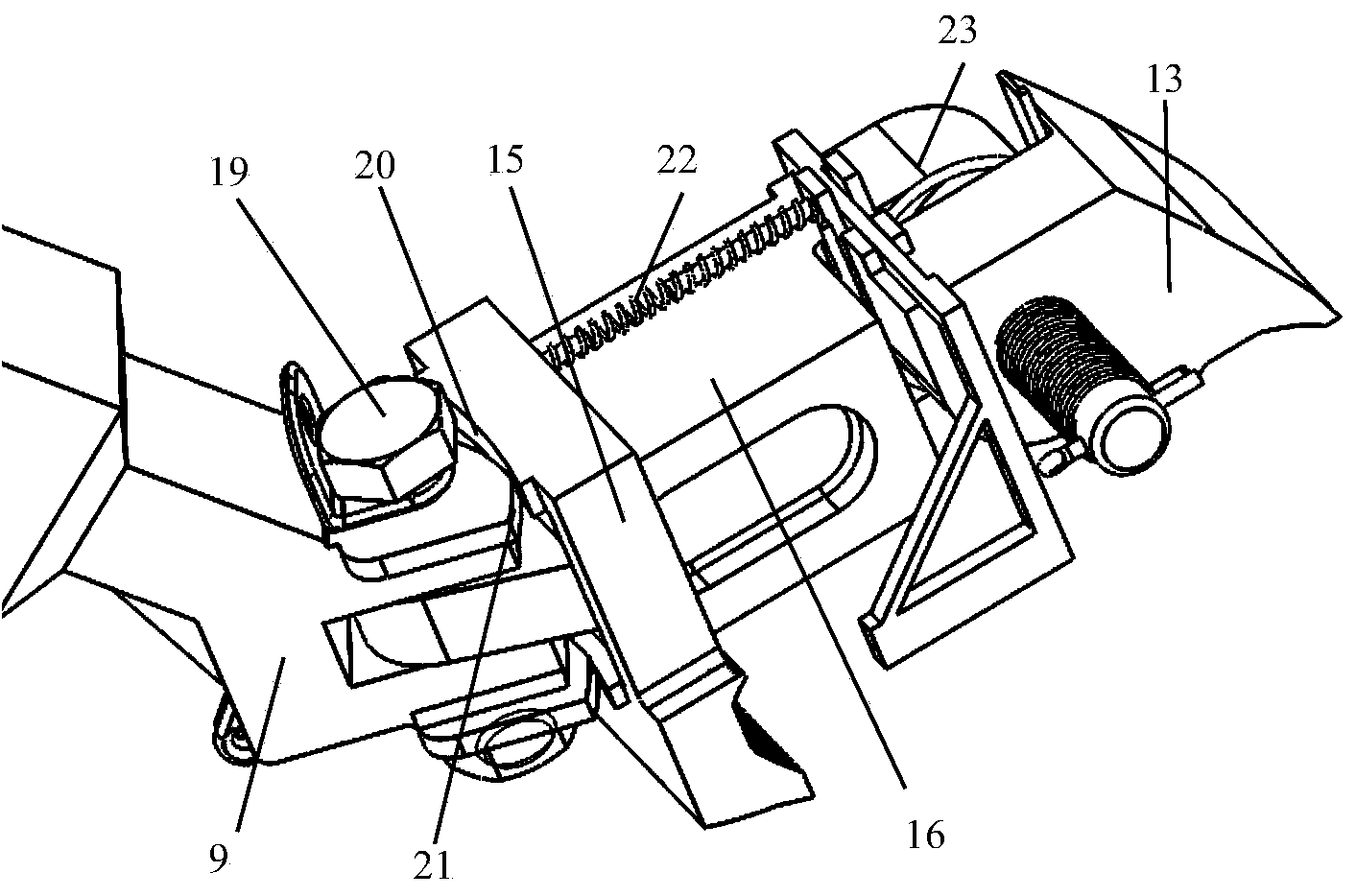Rail clamping self-locking type anti-running device for mine vehicle