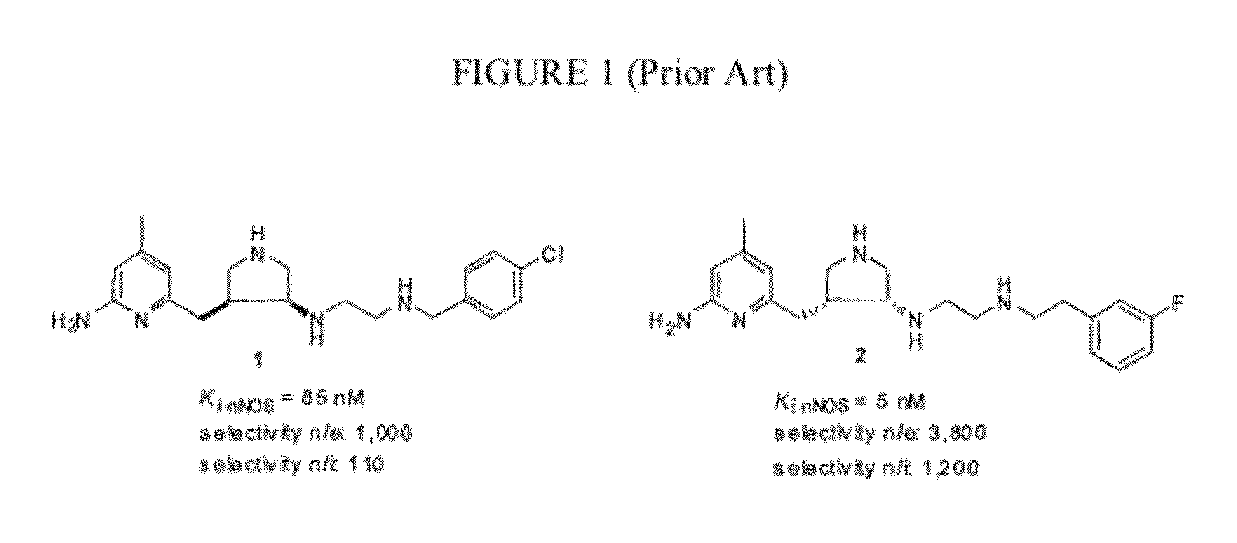 Intramolecular hydrogen-bonded nitric oxide synthase inhibitors
