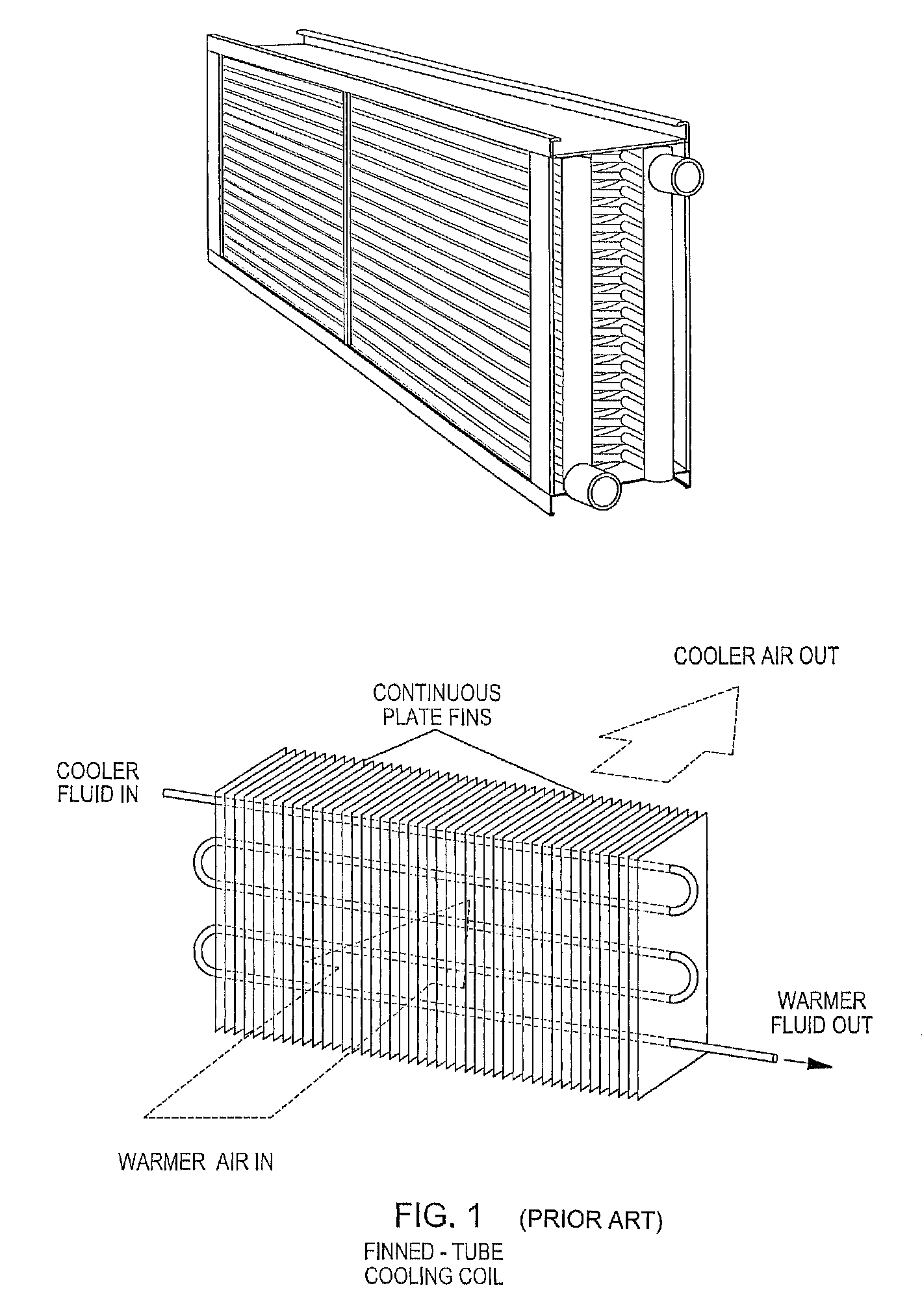 Low temperature cooling and dehumidification device with reversing airflow defrost for applications where cooling coil inlet air is above freezing