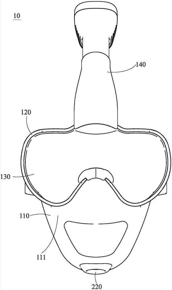 Diving and snorkeling mask structure