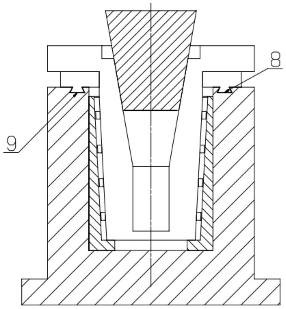 Cylinder component hot-extrusion die and forming method
